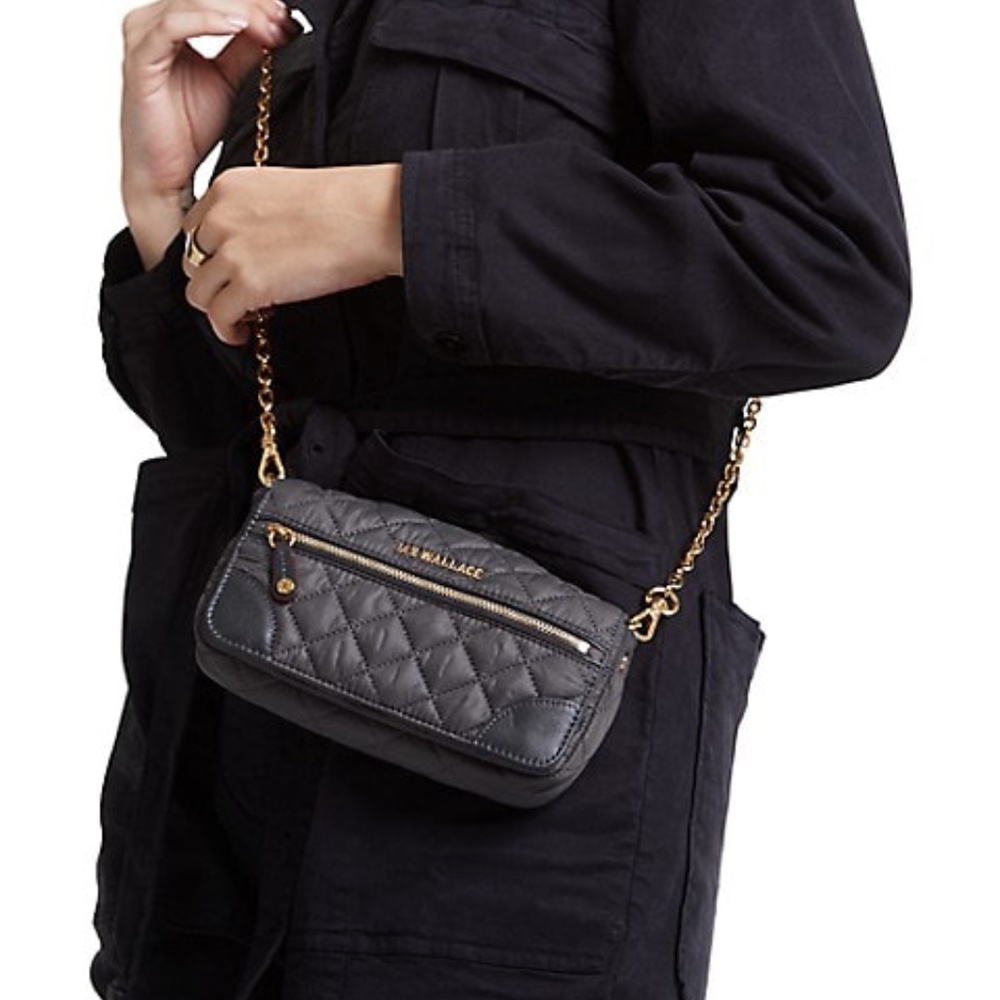 MZ WALLACE Crosby Convertible Wristlet-Magnet Grey